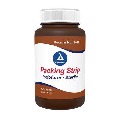 3411 Dynarex® 1/4` x 5 yds Sterile Iodoform Packing Strips